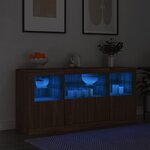 vidaXL Buffet avec lumières LED chêne marron 142 5x37x67 cm