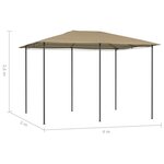 vidaXL Belvédère 3x4x2 6 m Taupe 160 g/m²