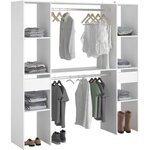 Kit dressing ARTIC EKIPA - mélaminé blanc - 2 penderies + 2 tiroirs - 176 x 40 x 180 cm