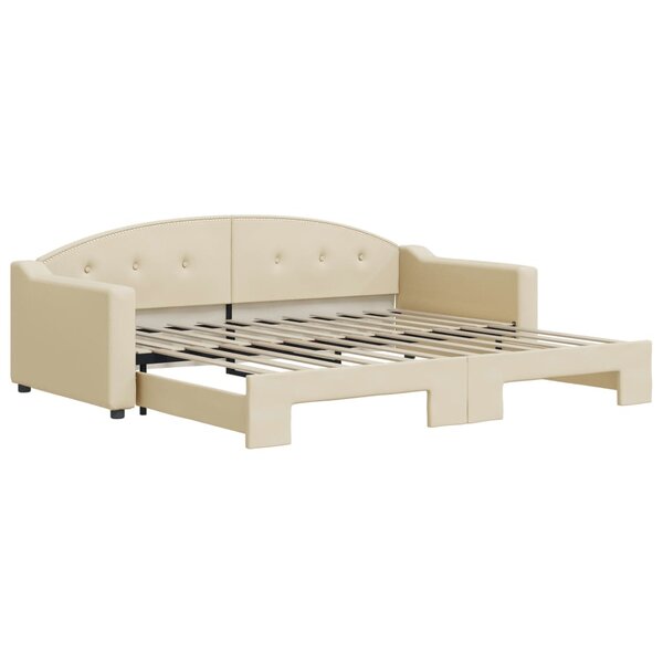 vidaXL Lit de jour avec gigogne sans matelas crème 90x200 cm