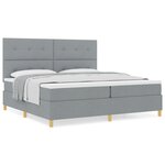 vidaXL Lit à ressorts avec matelas gris clair 200x200 cm Tissu