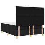 vidaXL Lit à sommier tapissier avec matelas Noir 140x200 cm Tissu