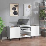 vidaXL Armoire à disques blanc brillant 121x38x48 cm bois d'ingénierie