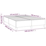 vidaXL Cadre de lit Gris foncé 140x190 cm Tissu