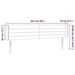 vidaXL Tête de lit à LED Gris clair 203x16x78/88 cm Tissu