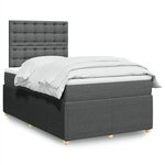 vidaXL Sommier à lattes de lit avec matelas Gris foncé 120x200cm Tissu