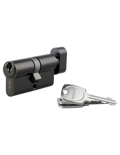 THIRARD - Cylindre STD à bouton 30 x 30 mm anti-arrachement  noir  3 clés