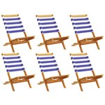 vidaXL Chaises de jardin pliantes lot de 6 tissu et bois massif