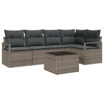 Canapé de Jardin vidaXL 5 Pièces avec Coussins Rattan Poly Noir