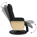 vidaXL Fauteuil inclinable avec repose-pieds noir tissu