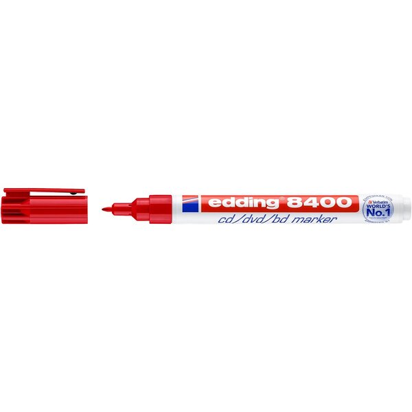 Marqueur cd-dvd-bd 8400 rouge 0 5-1 mm x 10 EDDING