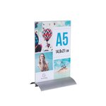 Porte-visuel Vertical Pied Aluminium A5 - Cristal - X 5 - Exacompta