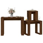 vidaXL Tables gigognes 3 Pièces Chêne marron Bois d'ingénierie