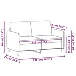 vidaXL Canapé à 2 places Jaune 120 cm Velours