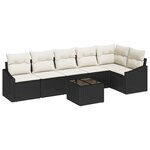 vidaXL Ensemble de salle à manger de jardin 6 pièces avec coussins en poly rattan brun