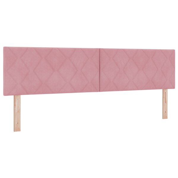 vidaXL Tête de lit LED Design Blocs Diamants Rose 180 cm Velours