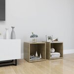 vidaXL Meubles TV 2 Pièces chêne sonoma 37x35x37 cm bois d’ingénierie