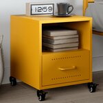 vidaXL Table de chevet jaune moutarde 36x39x43 5 cm acier