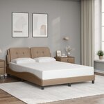 VidaXL Cadre de lit sans matelas cappuccino 140x200 cm similicuir