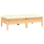 vidaXL Canapé 2 places de jardin et coussins crème Bois de pin solide