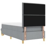 vidaXL Lit à ressorts avec matelas et banc Gris clair 90x200 cm Tissu