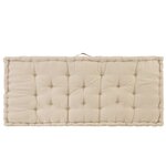 vidaXL Coussin de plancher de palette Coton 120x80x10 cm Beige