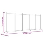 vidaXL Cloison de séparation 5 panneaux Noir 433x180 cm Tissu