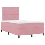 Lit à ressort vidaXL avec matelas et LED Rose 120x200 cm Velours