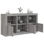 vidaXL Buffet avec lumières LED sonoma gris 123x37x67 cm