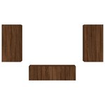 vidaXL Meuble TV muraux 3 Pièces avec lumières LED chêne marron