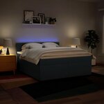 vidaXL Sommier à lattes de lit avec matelas Bleu 180x200 cm Tissu