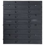vidaXL Kit de bacs de stockage et panneaux muraux 128 Pièces Bleu et noir