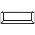 vidaXL Table basse Noir avec verre marbre blanc 100x50x35 cm
