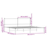 vidaXL Cadre de lit en métal sans matelas chêne sonoma 200x200 cm