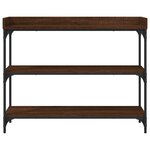 vidaXL Table console avec étagères chêne marron 100x30x80 cm