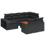 vidaXL Salon de jardin 11 Pièces avec coussins noir résine tressée