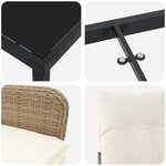 vidaXL Set de jardin 5 pièces avec coussins Beige Poly Rotin