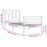 vidaXL Cadre de lit sans matelas blanc bois massif