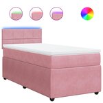 vidaXL Sommier à lattes de lit avec matelas Rose 90x190 cm Velours