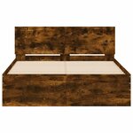 vidaXL Cadre de lit avec tête de lit chêne fumé 135x190 cm