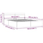 vidaXL Cadre de lit à rangement hydraulique sans matelas avec LED noir