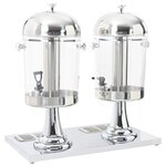vidaXL Double distributeur de jus en acier inoxydable 2 x 8 L