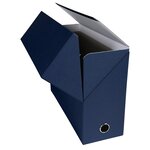 Boite Transfert Dos 120 Mm Papier Toilé - Bleu Foncé - X 5 - Exacompta