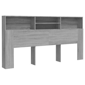 vidaXL Armoire de tête de lit Sonoma gris 200x19x103 5 cm