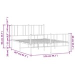 vidaXL Cadre de lit métal avec tête de lit/pied de lit blanc 120x200cm