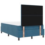 lit à ressorts vidaXL avec matelas bleu foncé 120x200 cm en velours