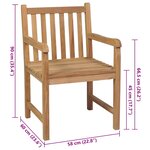 vidaXL Chaises de jardin lot de 2 avec coussins vert vif Teck massif