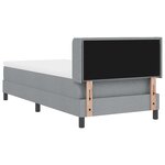 Lit ressort vidaXL avec matelas Gris clair 100x200 cm Tissu