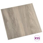 vidaXL Dalles de plancher autoadhésives 55 Pièces PVC 5 11 m² taupe