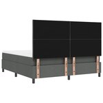 vidaXL Lit à ressort avec matelas et banc gris foncé 180x200 cm en tissu